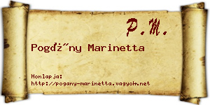 Pogány Marinetta névjegykártya